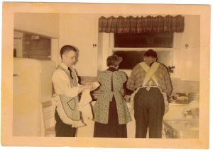 Washing the Christmas dishes